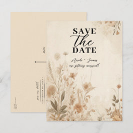 Postal De Anuncios Boda Boho Botánica Floral Delicada Vintage