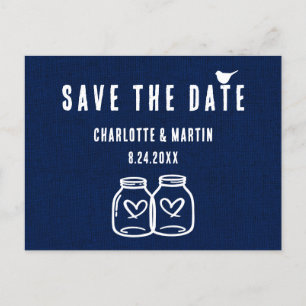 Postal De Anuncios Boda Buzón Azul de la Marina Rusa Salva La Fecha