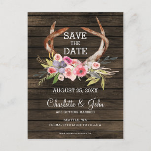Postal De Anuncios boda campestre chic de astas florecidas