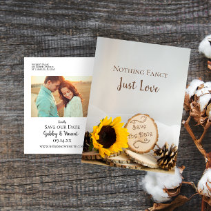 Postal De Anuncios Boda Campestre de Girasoles y Bosque - Salva la Fe