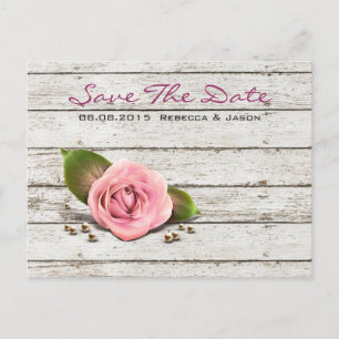 Postal De Anuncios boda campestre francesa rosa palo blanco lavado