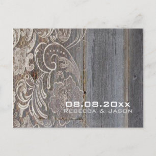 Postal De Anuncios boda campestre occidental de encaje de madera ahor
