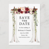 Boda Canopy Arch Watercolor Borgoña Floral