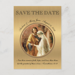 Postal De Anuncios Boda Católica María José GUARDAR LA FECHA