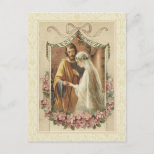 Postal De Anuncios Boda católica tradicional SAVE THE DATE