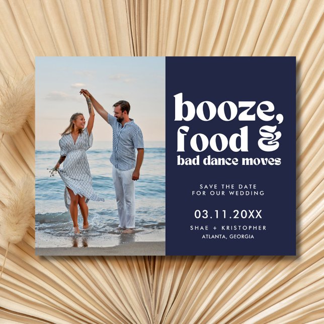 Postal De Anuncios Boda Chic Foto para Guardar la Fecha (Chic Wedding Photo Green Save the Date  Postcard)