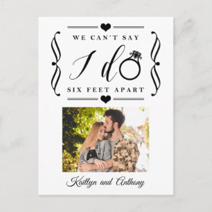 Postal De Anuncios Boda con Seis Pies de Separación Posposición Cambi
