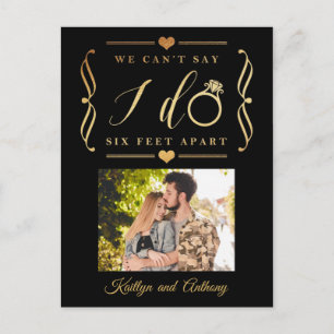 Postal De Anuncios Boda con Seis Pies de Separación Posposición Cambi