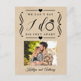 Postal De Anuncios Boda con Seis Pies de Separación Posposición Cambi