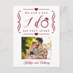 Postal De Anuncios Boda con Seis Pies de Separación Posposición Cambi