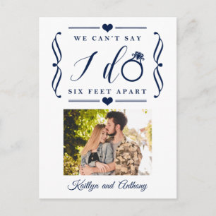 Postal De Anuncios Boda con Seis Pies de Separación Posposición Cambi