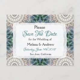 Postal De Anuncios Boda con tema de Mandala Guardar la fecha