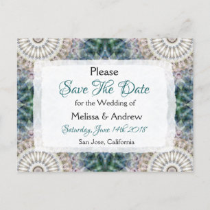 Postal De Anuncios Boda con tema de Mandala Guardar la fecha