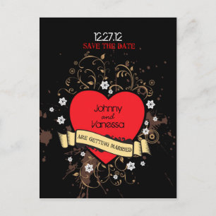 Postal De Anuncios Boda con tema de música rock & roll de aspecto vin