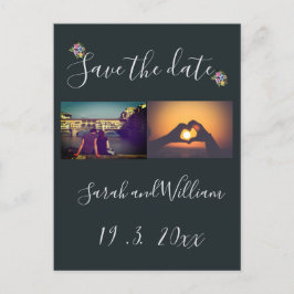 Postal De Anuncios Boda con tema Náutico Floral Boho Chic con Clase