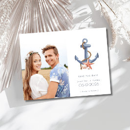 Postal De Anuncios Boda costera en la playa de fotos náuticas salva l