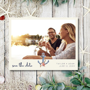 Postal De Anuncios Boda Costera en la Playa Foto Save the Date
