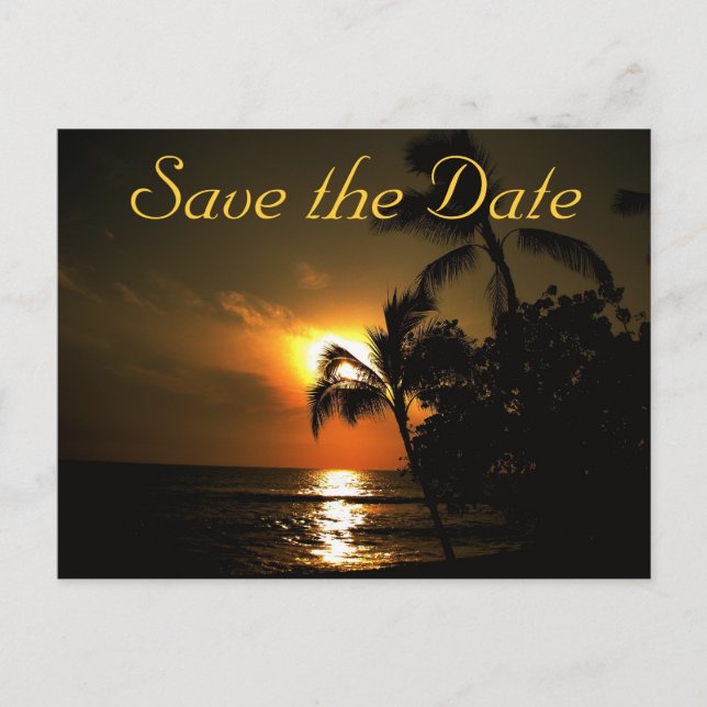 Postal De Anuncios Boda costero de playa (Anverso)