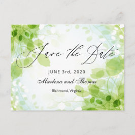 Postal De Anuncios Boda de Acuarela de Hojas de Primavera Guardar la 