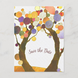 Postal De Anuncios Boda de árbol moderna Guardar la fecha