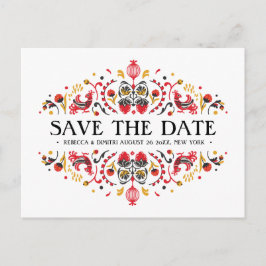 Postal De Anuncios Boda de Arte Popular Ruso Khokhloma