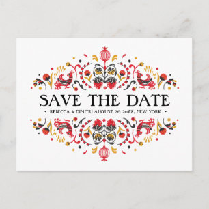 Postal De Anuncios Boda de Arte Popular Ruso Khokhloma