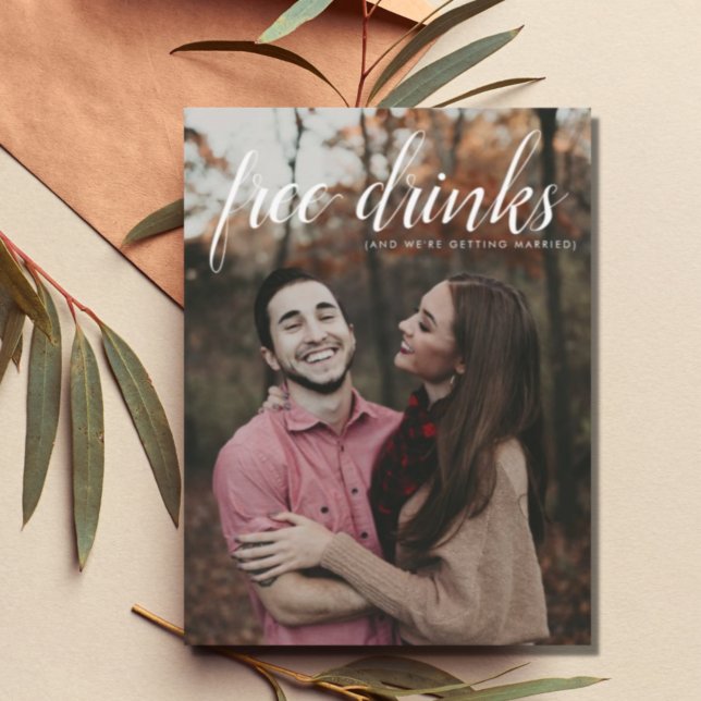Postal De Anuncios Boda de bebidas gratis Foto Guardar fecha (Subido por el creador)