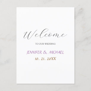 Postal De Anuncios Boda de bienvenida elegante de caligrafía
