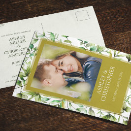 Postal De Anuncios Boda de borde floral rústico de elegancia clásica