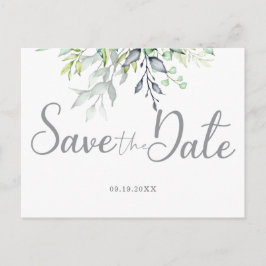 Postal De Anuncios Boda de Caligrafía Botánica Save the Date