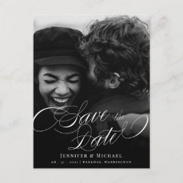 Postal De Anuncios Boda de caligrafía clásico Elegant Save the Date