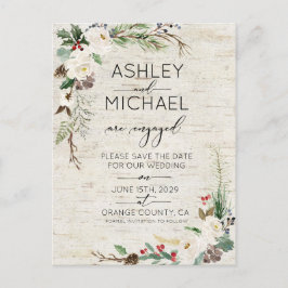 Postal De Anuncios Boda de caligrafía de natación de invierno salva l