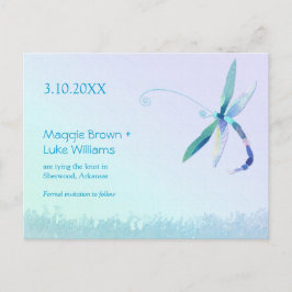 Postal De Anuncios Boda de campo de la libélula salva la fecha