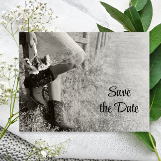 Postal De Anuncios Boda de campo girasol de chica de vaca salva la fe
