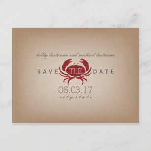 Postal De Anuncios Boda De Cangrejo Inspirada En El Cardstock Salva L