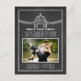 Postal De Anuncios Boda De Cartón De Barn Fotográfico Salva Las Tarje