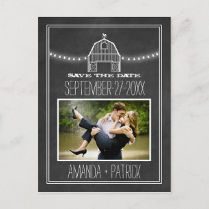 Postal De Anuncios Boda De Cartón De Barn Fotográfico Salva Las Tarje