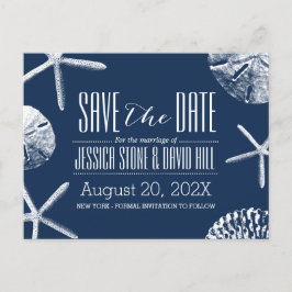 Postal De Anuncios Boda de cascos azules de la marina salva la fecha