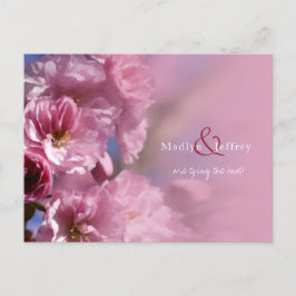 Postal De Anuncios boda de cerezo rosa en flor en primavera