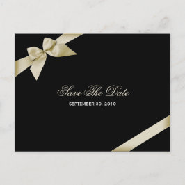 Postal De Anuncios Boda de cinta de crema Guardar la fecha 3