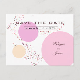 Postal De Anuncios Boda de Círculos de Confetti Rosa