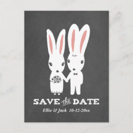 Postal De Anuncios Boda de conejos Save the Date
