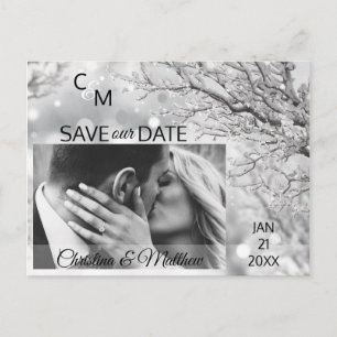 Postal De Anuncios Boda de copos de nieve para el invierno AHORRA NUE