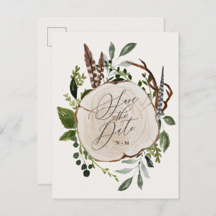 Postal De Anuncios Boda de corte rústica de madera salva la invitació