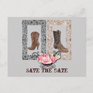 Postal De Anuncios boda de cowboy en el país occidental, excepto la f