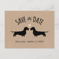 Boda de Dachshunds de pelo duro, save the date
