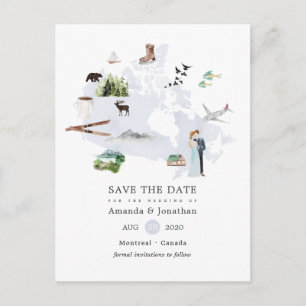 Postal De Anuncios Boda de destino Canadá Guardar la fecha