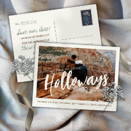Postal De Anuncios Boda de Destino de Foto Simple Guardar la Fecha