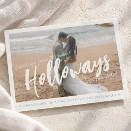 Postal De Anuncios Boda de Destino de Foto Simple Guardar la Fecha