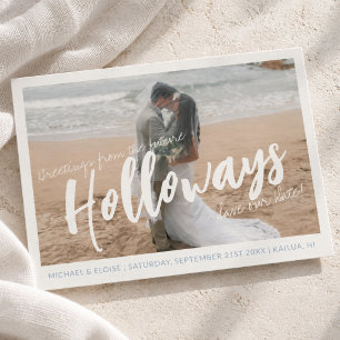 Postal De Anuncios Boda de Destino de Foto Simple Guardar la Fecha